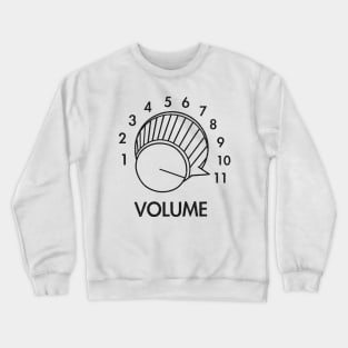 Guitar Volume Up To 11 Funny Musician Gift Music Rock (vintage distressed) Crewneck Sweatshirt